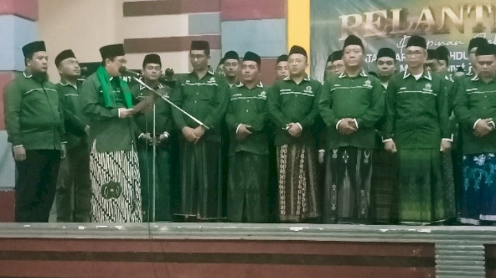 Foto: pelantikan pengurus ISNU Oleh Ketum PP ISNU, Dr. KH Ali Masykur Musa / RMOLJatim