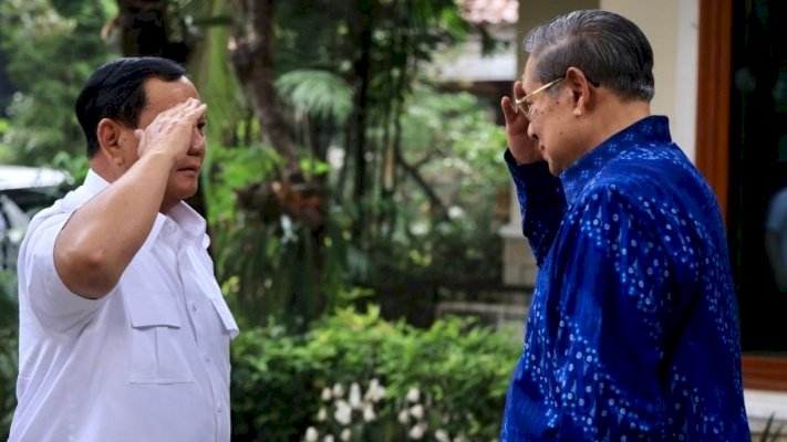 Prabowo Subianto berkunjung ke kediaman Susilo Bambang Yudhoyono di Cikeas sesaat sebelum mendaftar ke KPU/Ist