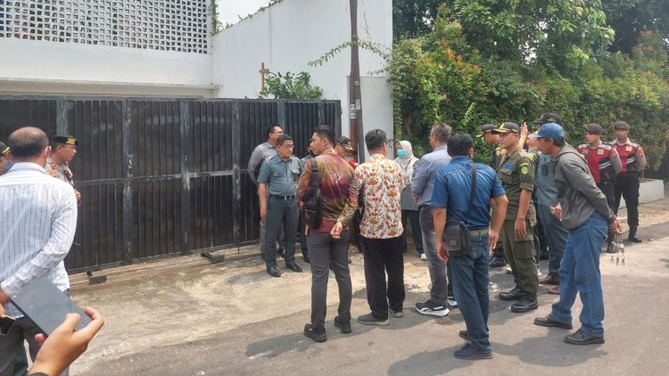 Teks foto: Pengamanan eksekusi di Jalan Nagan Lor Nomor 70, Kraton, Yogyakart/ist