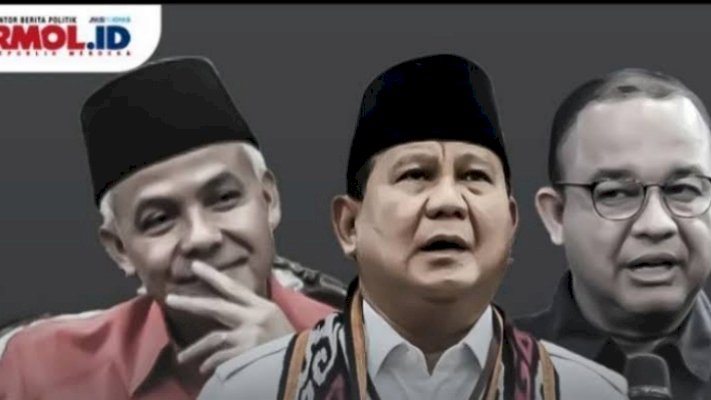 Ganjar Pranowo, Prabowo Subianto dan Anies Baswedan/ RMOL