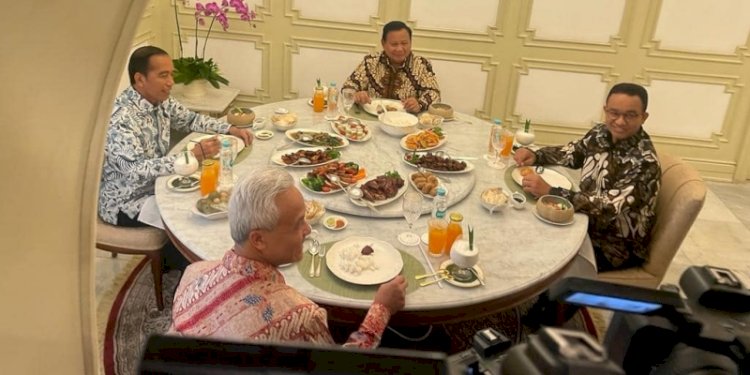 Presiden Joko Widodo mengundang tiga bakal calon presiden (bacapres) di Pilpres 2024 untuk makan siang bersama/Ist