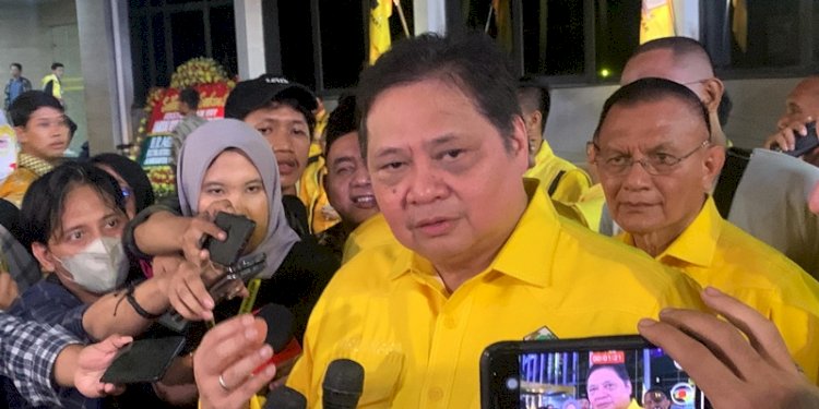 Ketum Golkar Airlangga Hartarto di di Markas Golkar, Senin malam (6/11)/RMOL