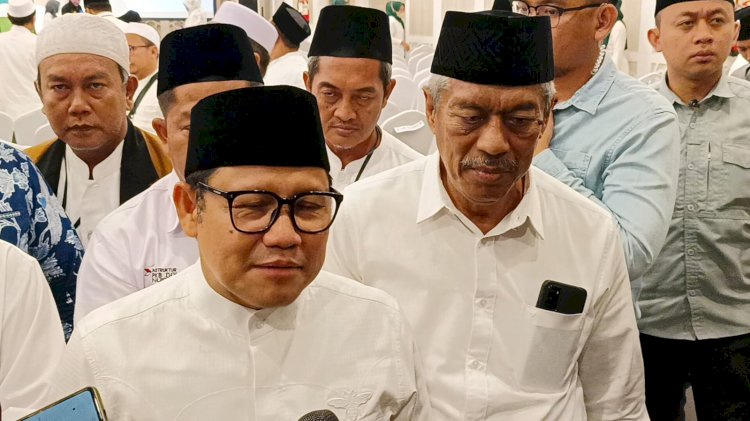 Bacawapres Muhaimin Iskandar saat hadir dalam deklarasi Laskar Santri Amin di Surabaya/ist