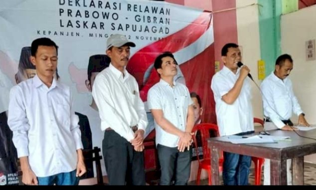 Relawan Sapu Jagad Pendukung Prabowo-Gibran dari Malang saat deklarasi/Ist