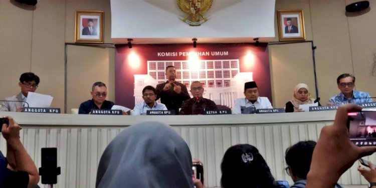 Jumpa pers KPU RI penetapan capres-cawapres 2024, di Kantor KPU RI, Jalan Imam Bonjol, Menteng, Jakarta Pusat, Senin (13/11)/RMOL