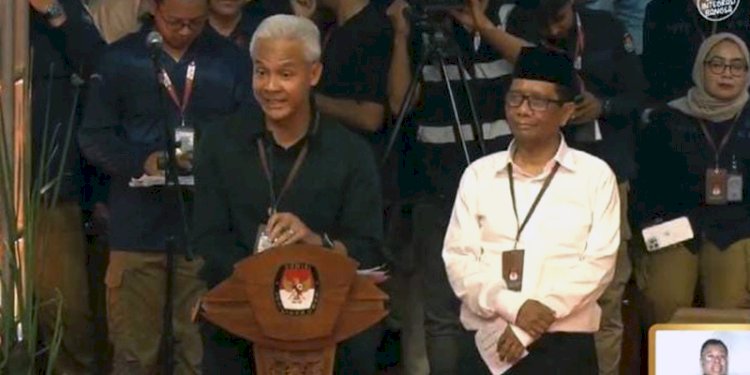 Calon presiden Ganjar Pranowo dan calon wakil presiden Mahfud MD/Repro