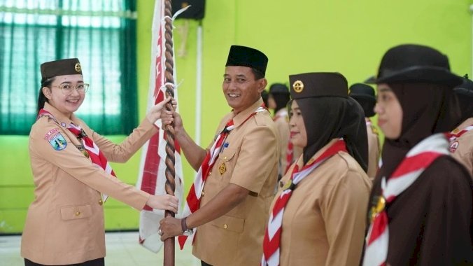 Foto : Ketua Pramuka Kwartir Cabang (Kwarcab) Kabupaten Kediri hadiri  acara pramuka