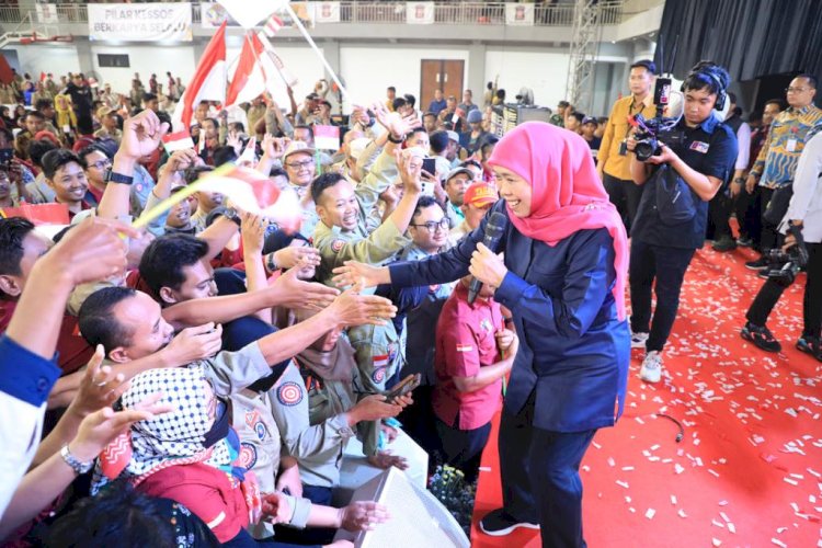 Khofifah Indar Parawansa saat menyapa pilar sosial di Bojonegoro/Ist