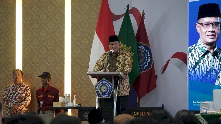 Prabowo Subianto saat dialog Publik di UMS/ sok UMS