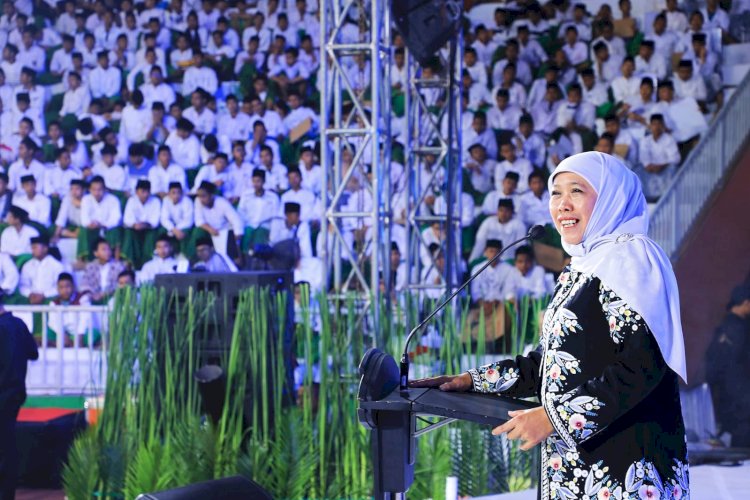 Gubernur Khofifah saat menghadiri Jambore OPOP 2023 di Pasuruan/Ist