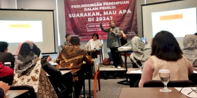 Seminar publik bertajuk "Perlindungan Perempuan dalam Pemilu: Suarakan, Mau Apa di 2024?", yang digelar Serikat Perjuangan Rakyat Indonesia, di Hotel Mercure Cikini, Jakarta Pusat, Sabtu (2/12)/RMOL