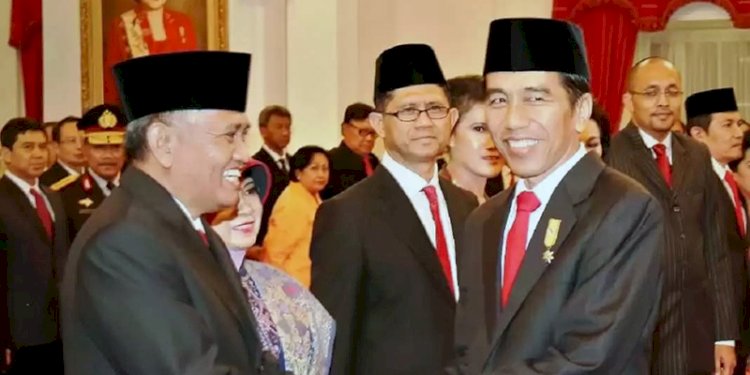 Presiden Jokowi saat melantik Ketua KPK Agus Rahardjo/Net