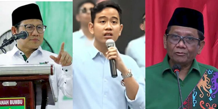 Muhaimin Iskandar, Gibran Rakabuming Raka, Mahfud MD/RMOL