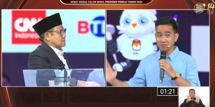 Debat cawapres Muhaimin Iskandar dan Gibran Rakabuming Raka/Ist