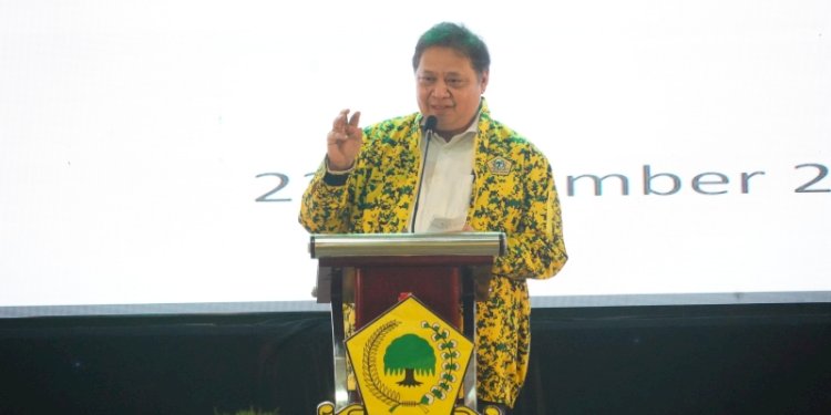 Ketua Umum DPP Partai Golkar Airlangga Hartarto di Hotel Utami, Surabaya/Ist