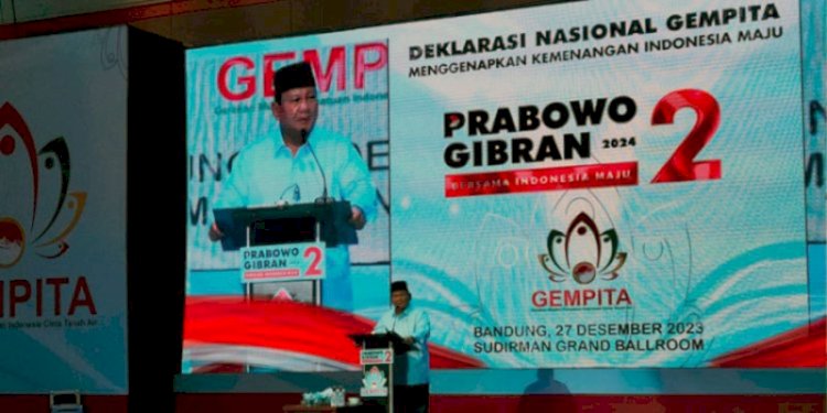 Calon presiden nomor urut 2, Prabowo Subianto, dalam acara deklarasi dukungan Gempita/RMOLJabar