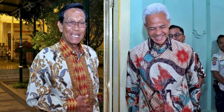 Calon presiden nomor urut 3 Ganjar Pranowo silaturahmi ke Sri Sultan Hamengkubuwono (HB) X di Kantor Gubernur Daerah Istimewa Yogyakarta, pada Rabu (27/12)/Ist