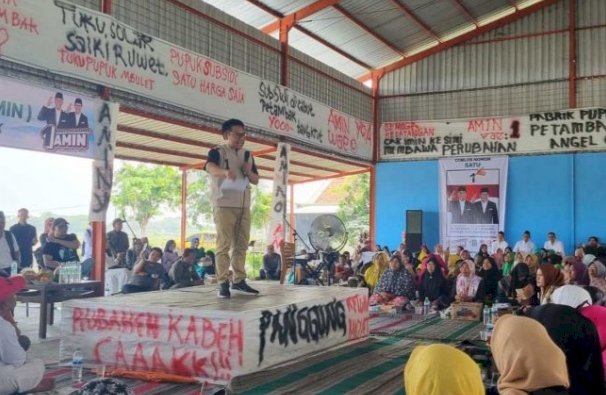 Cawapres Muhaminim Iskandar mendatangi Desa Tanggulrejo, Kecamatan Manyar, Kabupaten Gresik, untuk Rembug Rakyat bersama para petani dan petambak Gresik/Ist