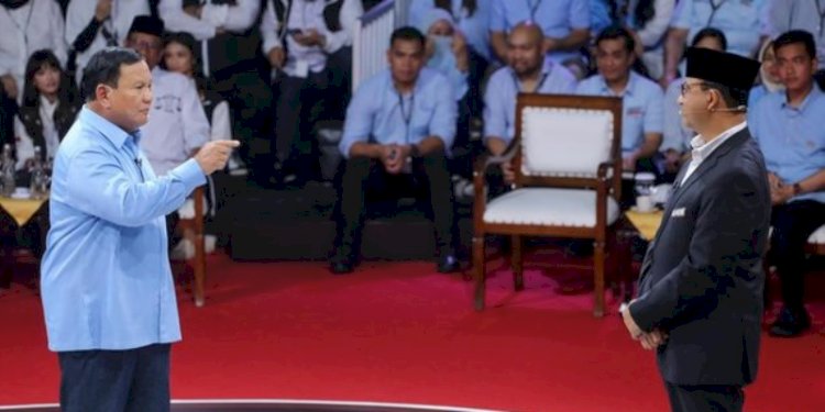 debat capres Prabowo Subianto dan Anies Baswedan /  net 