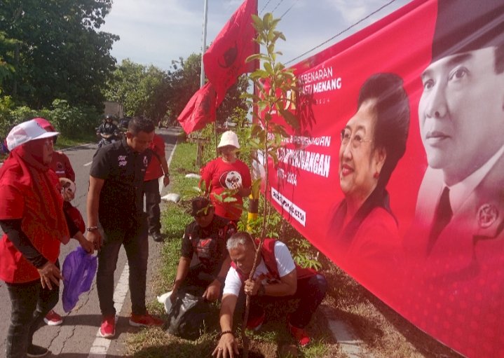 DPC PDIP Kota Madiun tanam pohon untuk penghijauan/RMOLJatim