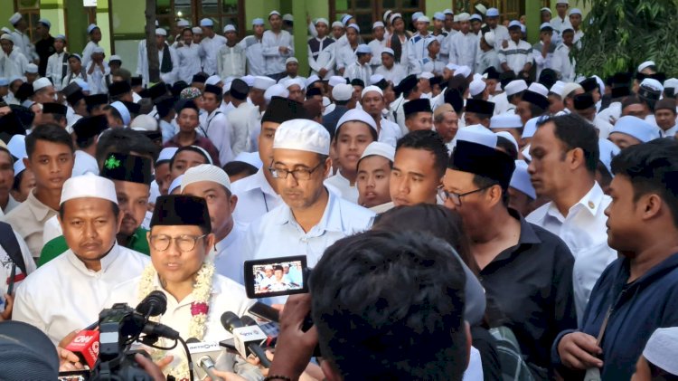 Cawapres Muhaimin Iskandar saat di Pondok Pesantren Riyadlus Sholihin Ketapang Probolinggo. /RMOLJatim