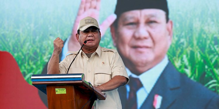 Menteri Pertahanan Prabowo Subianto saat bertemu ribuan petani di Blora, Jawa Tengah, Kamis (18/1)/Istimewa