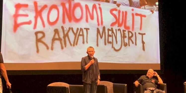 Pendiri Lembaga Suvei PolMark Eep Saifulloh Fatah dalam sebuah diskusi bertajuk “Ngobrolin People Power” di Cikini Raya No.25, Menteng, Jakarta Pusat, pada Jumat (26/1)/RMOL