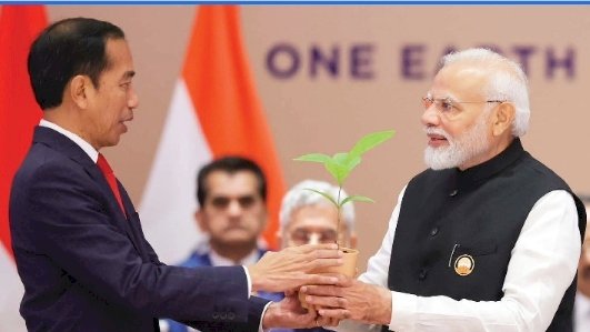 Perdana Menteri Narendra Modi dan Presiden Joko Widodo pada KTT Pemimpin G20 yang diadakan di New Delhi, India (9-10 September 2023)./ Ist