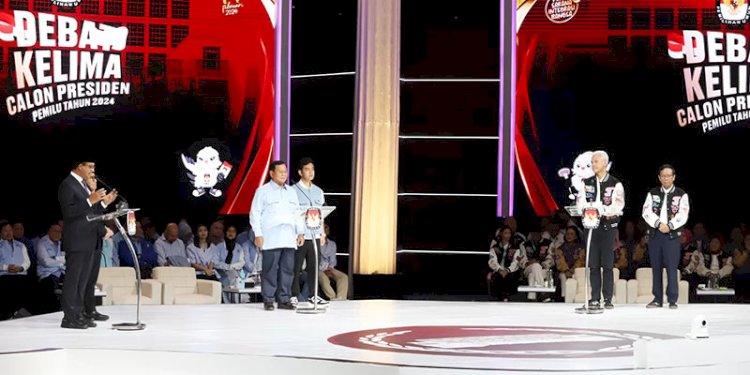 Debat kelima Pilpres 2024 di JCC, Senayan, Minggu (4/2)/Net