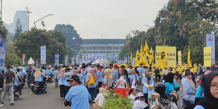 Ribuan orang sudah memadati area Stadion Utama Gelora Bung Karno (SUGBK), Jakarta jelang kampanye akbar Prabowo-Gibran/RMOL