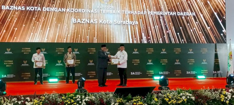 Teks foto: Surabaya meraih penghargaan dalam ajang Baznas Award 2024/ist