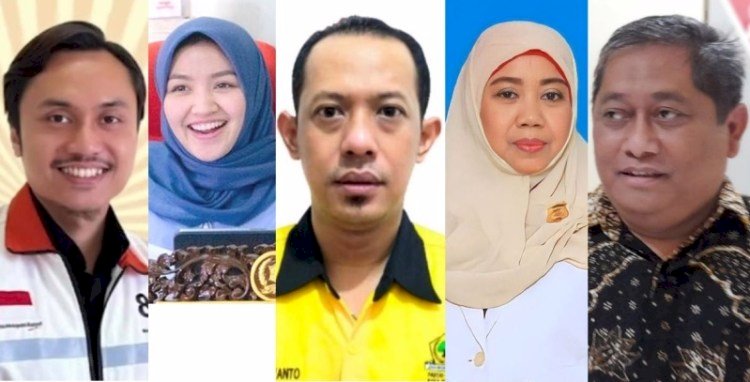 Kolase kader Muhammadiyah (dari kiri) Faris Abidin, Juliana Eva Wati, Achmad Nurdjayanto, Zuhrotul Mar’ah, dan Ghofar Ismail/PWMU
