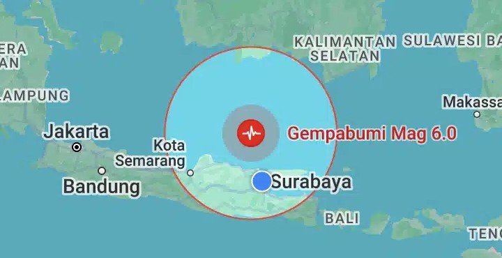 Lokasi gempa bumi Tuban/repro