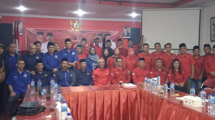 Pengurus DPD Partai Nasdem saat berkunjung ke Kantor DPC PDIP Jember/Ist