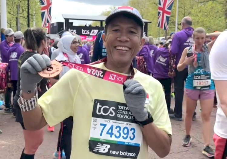 Legislator Partai Golkar, Mukhammad Misbakhun saat mengikuti Marathon London 2024/Ist