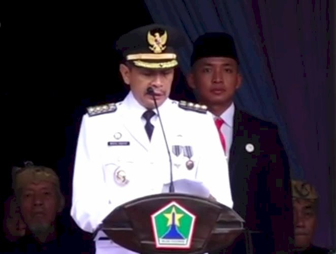 Pj Wali Kota Malang, Dr. Ir. Wahyu Hidayat, MM saat memberikan sambutan/ist