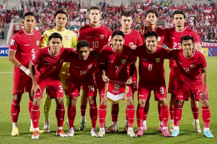 Skuad Timnas U-23 Indonesia saat menghadapi Yordania di laga terakhir Grup A Piala Asia U-23 2024/PSSI