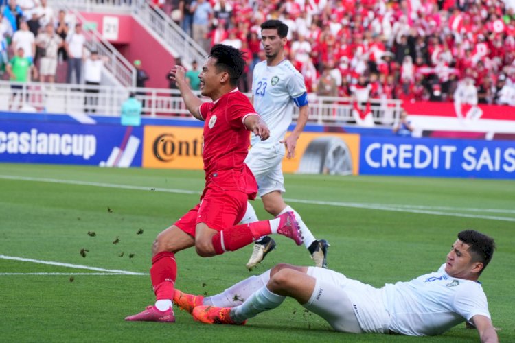 Timnas U-23 Indonesia saat melawan Uzbekistan/Ist