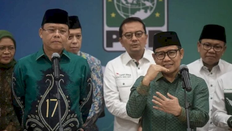 Ketua Umum PKB Muhaimin Iskandar saat memberi keterangan pers terkait Pilkada Jatim 2024/Ist