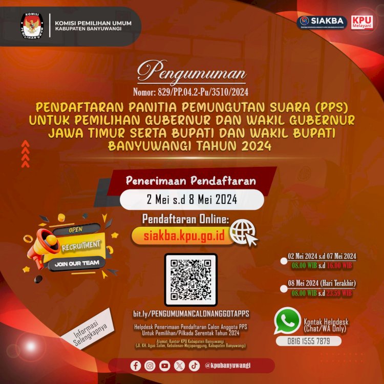 Caption: KPU Banyuwangi membuka pendaftaran PPS Pilkada 2024/KPU Bwi