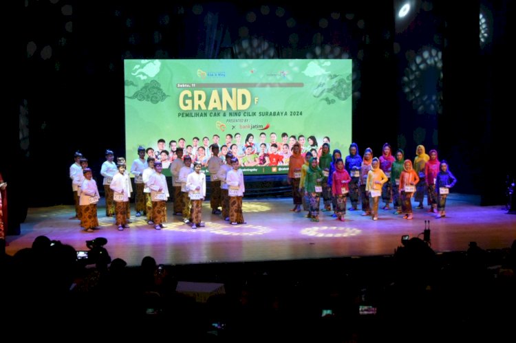 Teks foto: Grand Final Pemilihan Cak Ning Cilik Surabaya Tahun 2024, di Gedung Balai Budaya, Balai Pemuda/ist