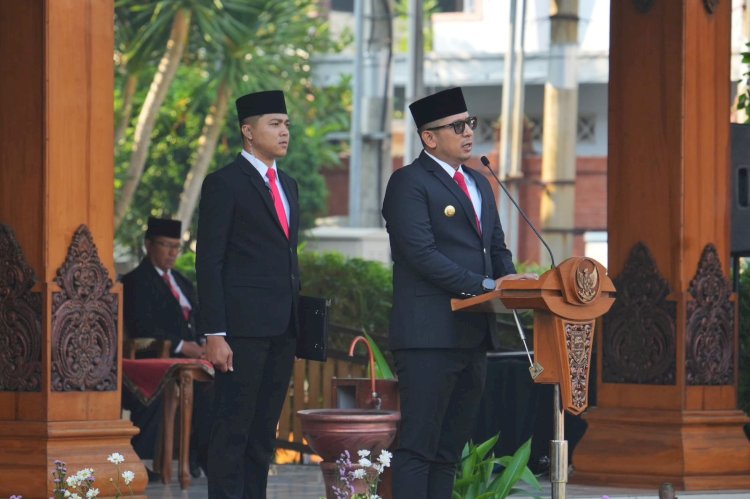 Penjabat (Pj.) Wali Kota Mojokerto M. Ali Kuncoro sebagai Inspektur Upacara Peringatan Hari Kebangkitan Nasional ke-116 tahun 2024/ist