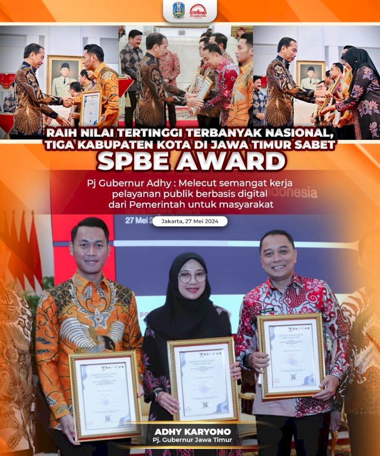 Penghargaan untuk provinsi dan tiga kabupaten/kita di Jatim 