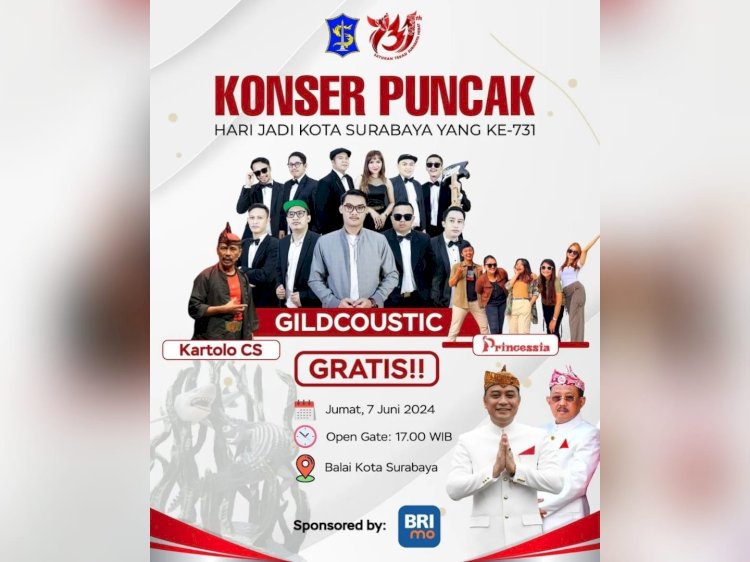 Konser Puncak Hari Jadi Kota Surabaya (HJKS) ke-731/ist