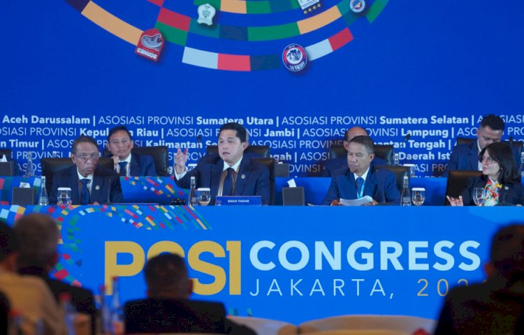 Ketua Umum PSSI, Erick Thohir saat membuka Kongres Biasa PSSI 2024 di Hotel Shangri-La, Jakarta Pusat, Senin (10/6)/Ist