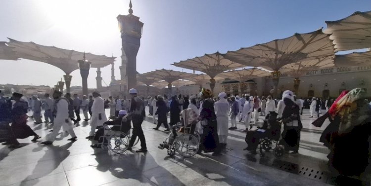 Jemaah haji beribadah di Masjid Nabawi, Madinah/Ist