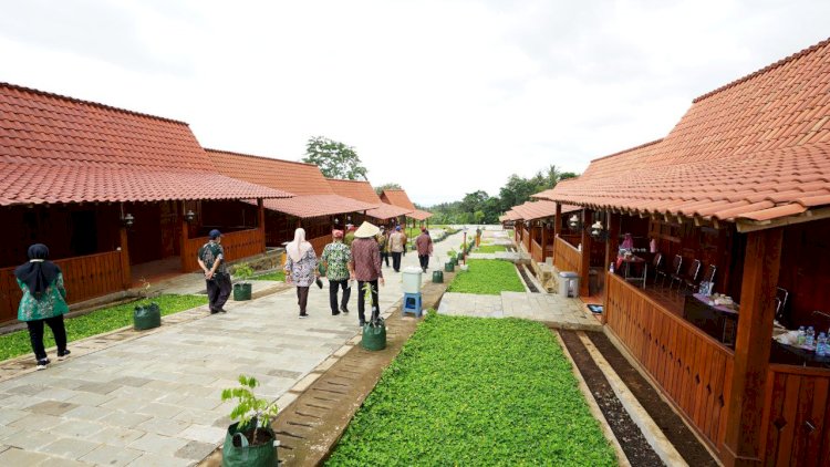 Bupati Banyuwangi, Ipuk Fiestiandani didampingi sejumlah pejabat meninjau destinasi Agro Wisata Tamansuruh/Humas Pemkab Bwi