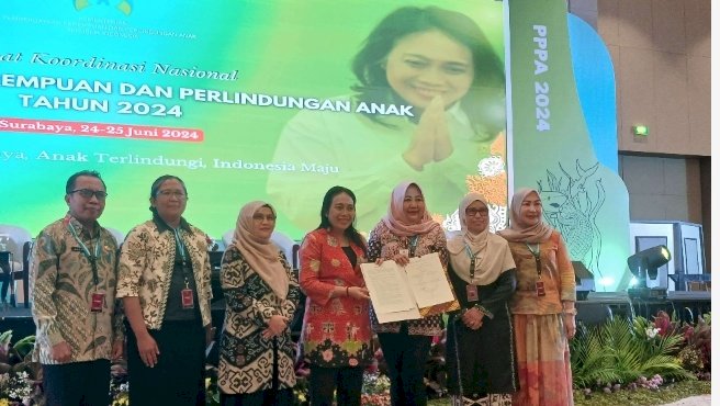 Rakornas PPPA 2024 yang berlangsung di Gesung Dyandra Surabaya