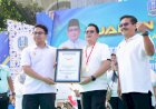 Pemprov Jatim Raih Rekor Dunia MURI Pengibaran Bendera Merah Putih Terbanyak di Lingkungan Masjid