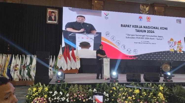 Menpora Dito Ariotedjo saat membuka Rakernas KONI Pusat/RMOLJatim